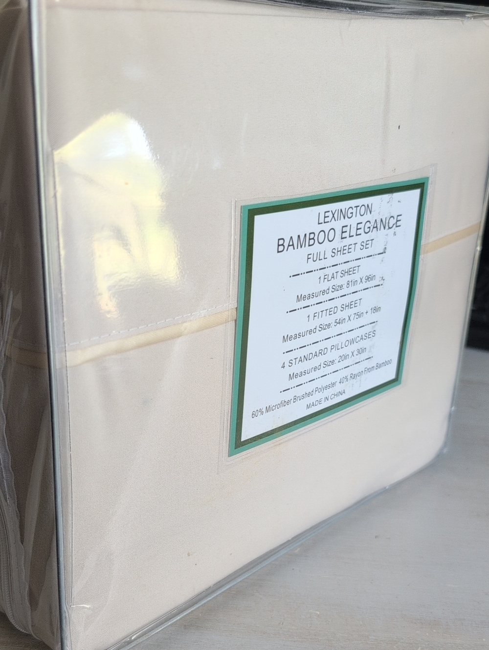 Lexington Bamboo Elegance Full Sheet Set - Cream